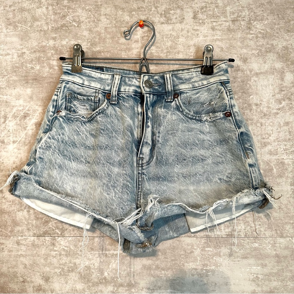 American Eagle Strigid Frayed Jean Shorts